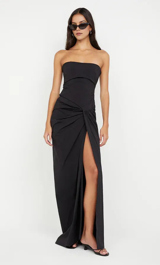 Sleek Sheath Strapless Sleeveless Open Back Floor Length For Sale Prom Dress