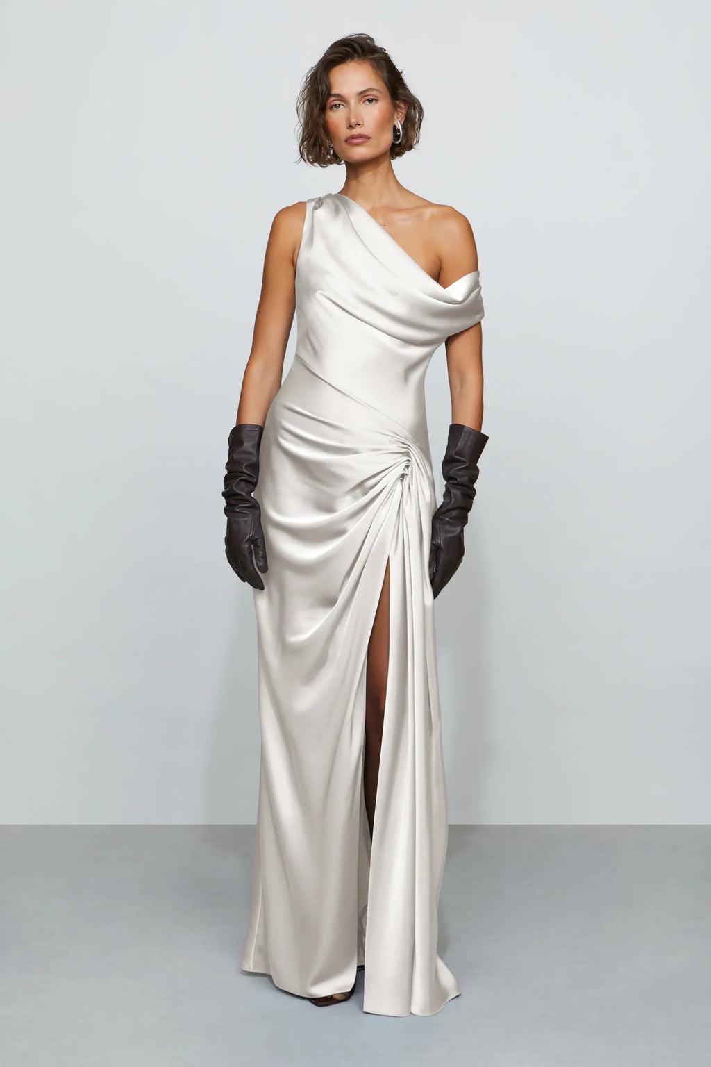 Sleek Slip One Shoulder Asymmetrical Open Back Floor Length For Women Prom Dress