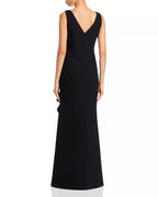 Sleek Trumpet Boat Neck Sleeveless V Back Floor Length For Adults Prom Dress