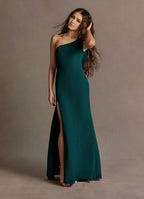 Sleek Trumpet One Shoulder Draped Sleeve Cutout Back Floor Length For Ladies Prom Dress