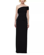 Sleek Trumpet One Shoulder Embellished Strap Ruched Back Floor Length For Adults Prom Dress