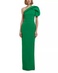 Sleek Trumpet One Shoulder Short Sleeve Open Back Floor Length Female Prom Dress