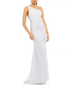 Sleek Trumpet One Shoulder Sleeveless Cut Out Back Floor Length For Sale Prom Dress ﻿