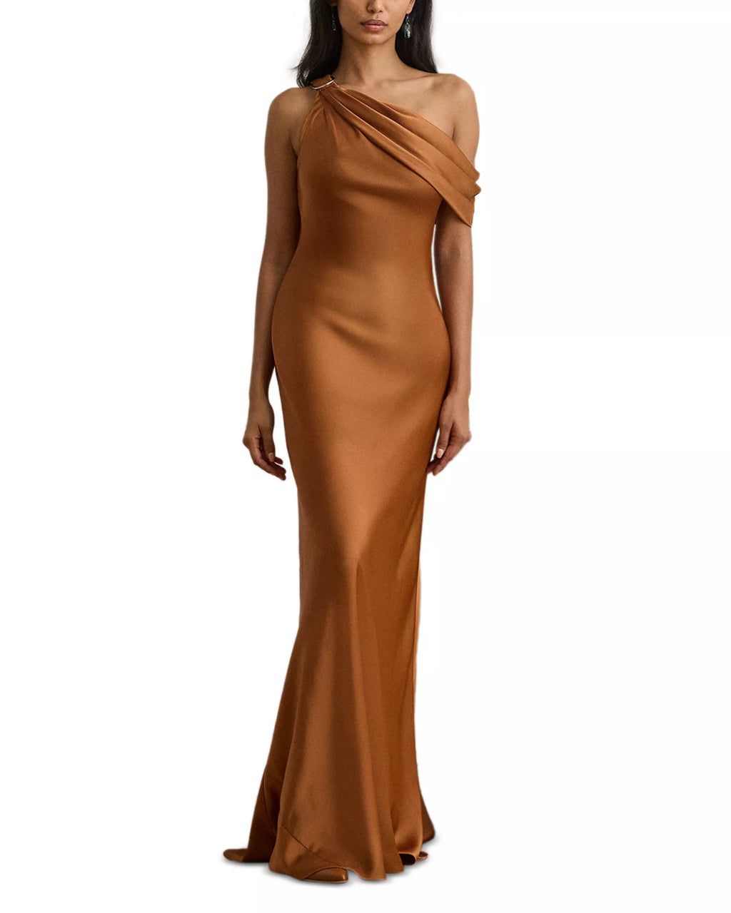 Sleek Trumpet One Shoulder Sleeveless Open Back Floor Length For Adults Prom Dress