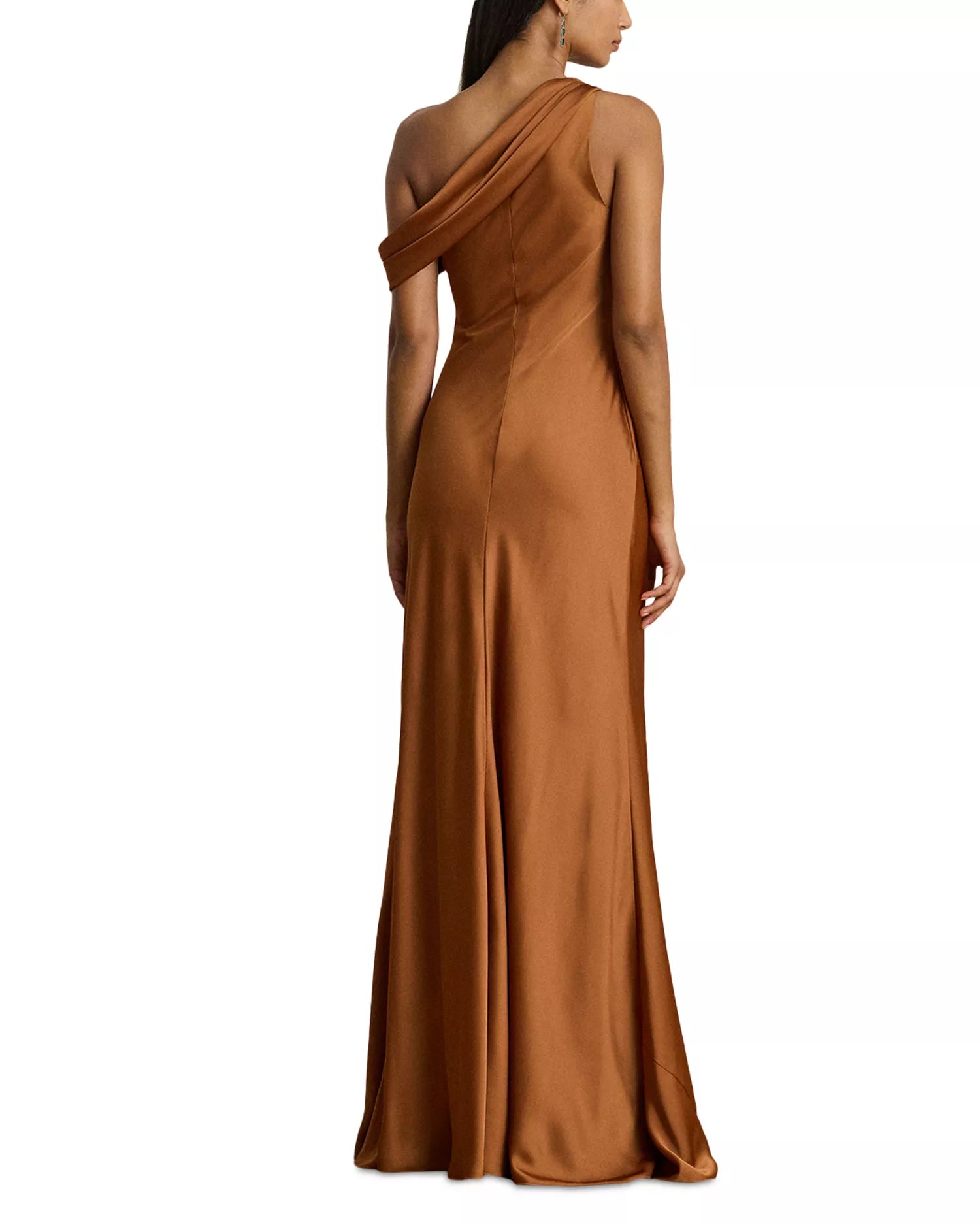 Sleek Trumpet One Shoulder Sleeveless Open Back Floor Length For Adults Prom Dress