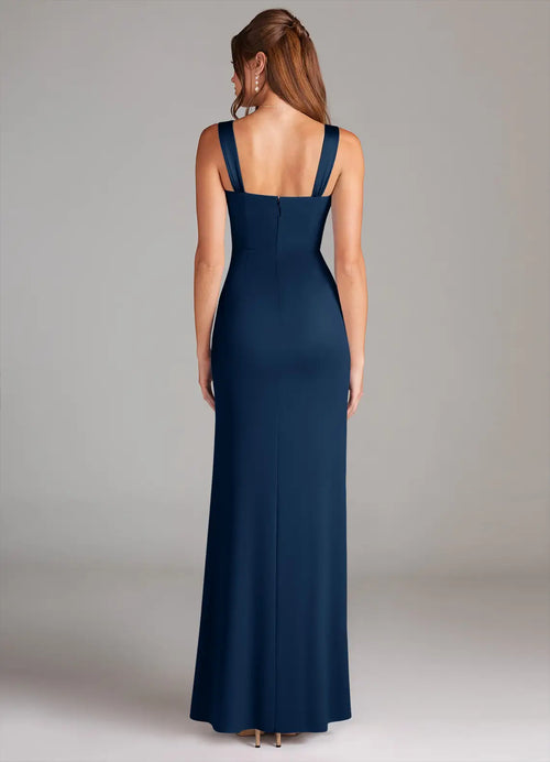 Robe de bal sirène élégante sans manches avec encolure en cœur et dos carré, longueur ras du sol pour femme