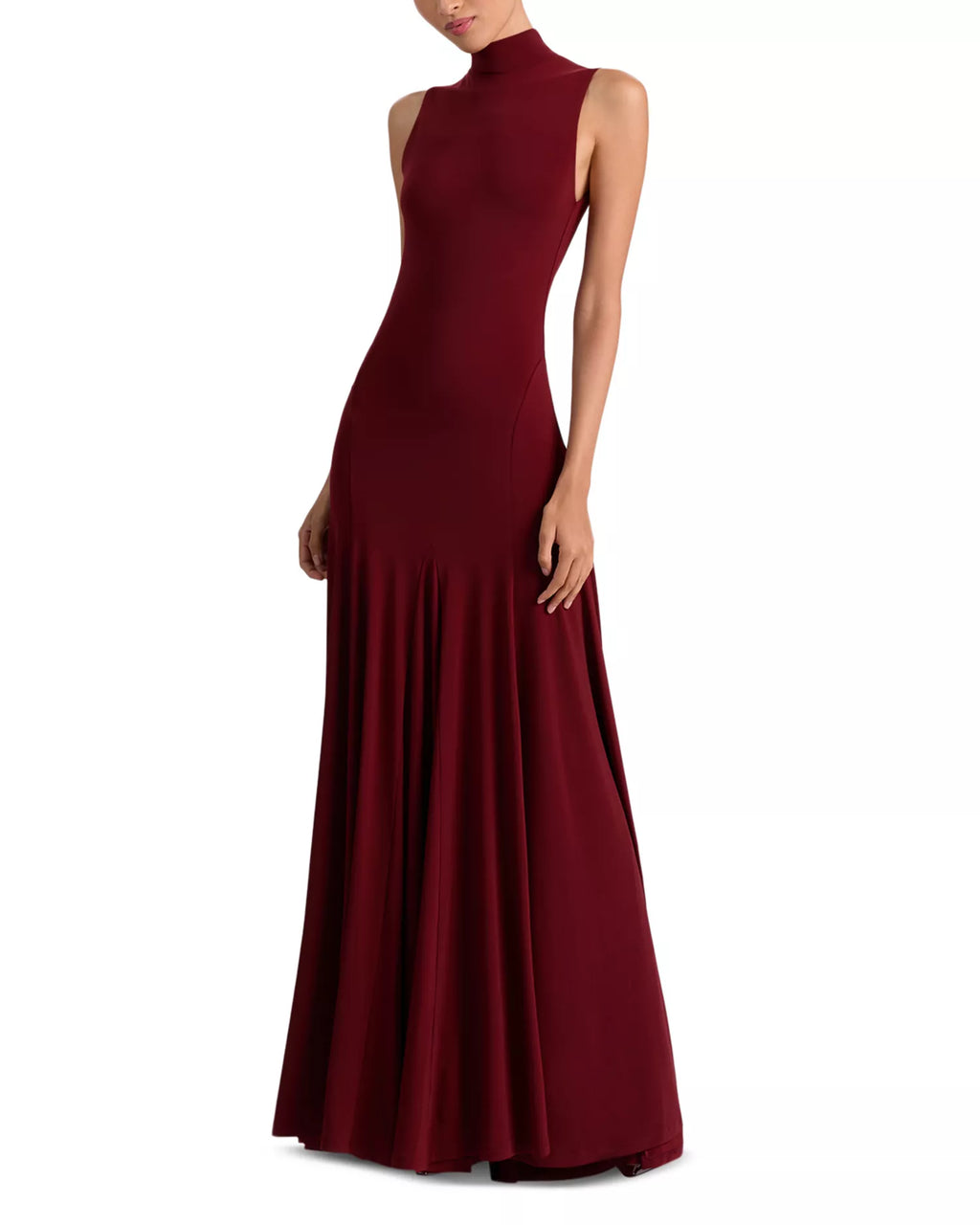 Sleek Trumpet Turtleneck Sleeveless Cutout Back Floor Length For Ladies Prom Dress