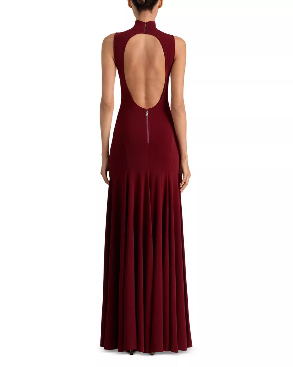 Sleek Trumpet Turtleneck Sleeveless Cutout Back Floor Length For Ladies Prom Dress