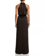 Smooth Column Halter Neck Sleeveless Keyhole Back Floor Length Hot Sale Prom Dress