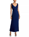 Smooth Sheath Deep V Neck Ruched Strap Open Back Midi Length Hot Sale Prom Dress