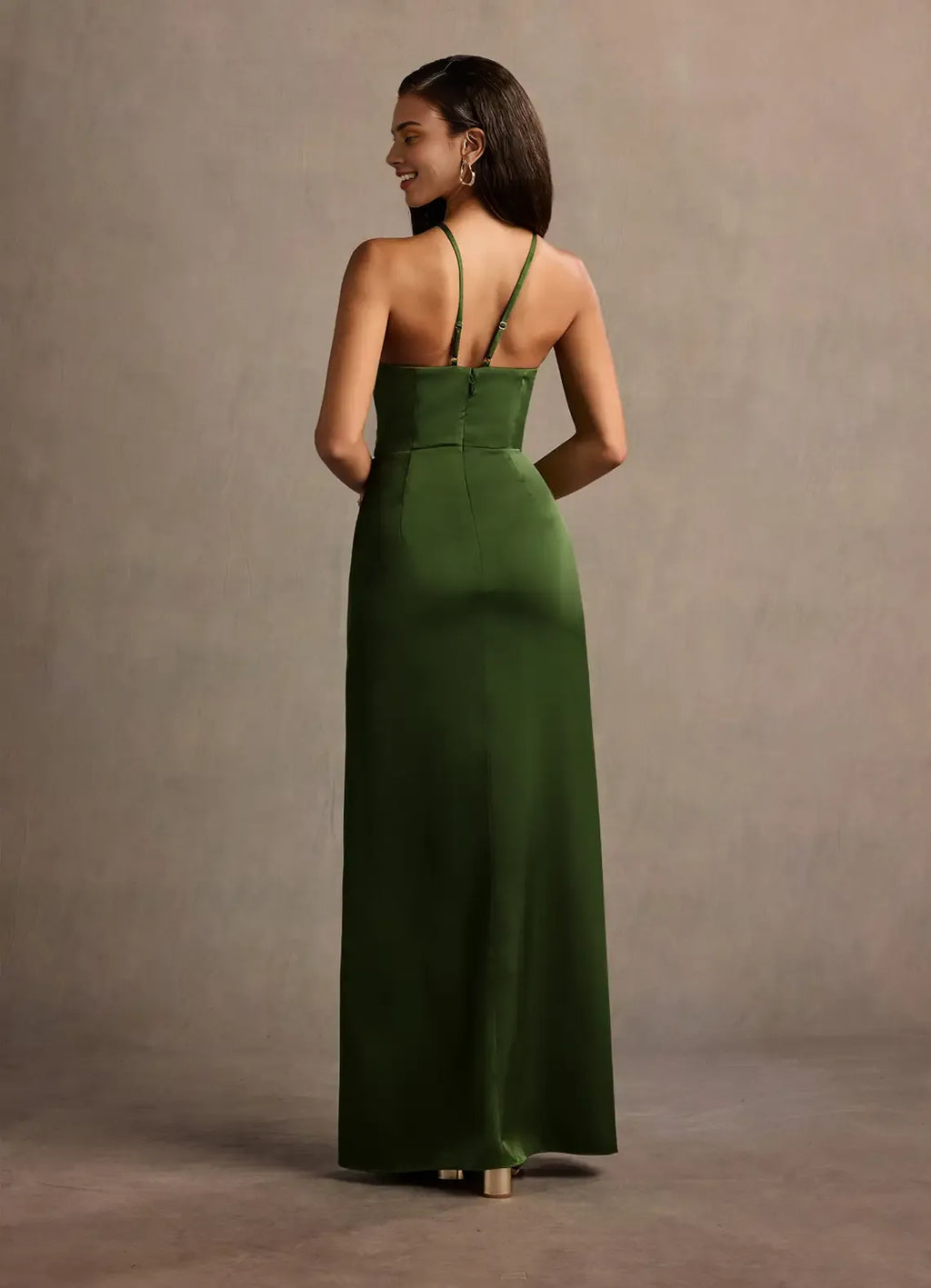 Smooth Sheath Halter Neck Sleeveless Adjustable Strap Back Floor Length For Sale Prom Dress