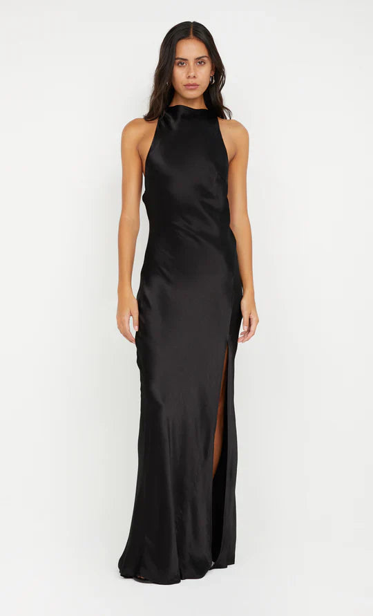 Smooth Sheath Halter Neck Sleeveless Deep Open Back Floor Length For Sale Prom  Dress
