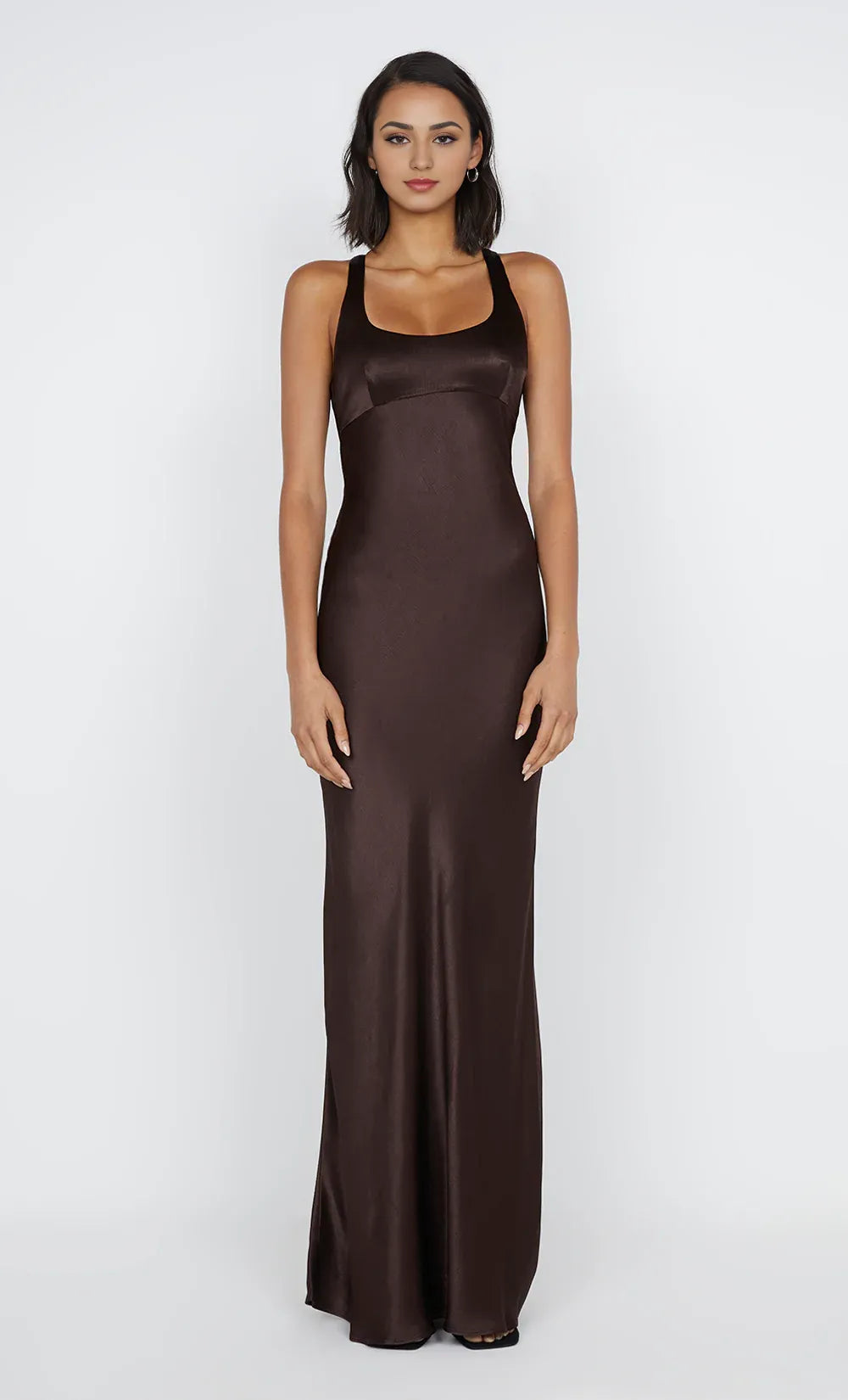 Smooth Sheath Square Neck Sleeveless Cross Back Floor Length For Women Prom Dress