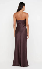 Smooth Sheath Strapless Sleeveless Open Back Floor Length Hot sale Prom Dress