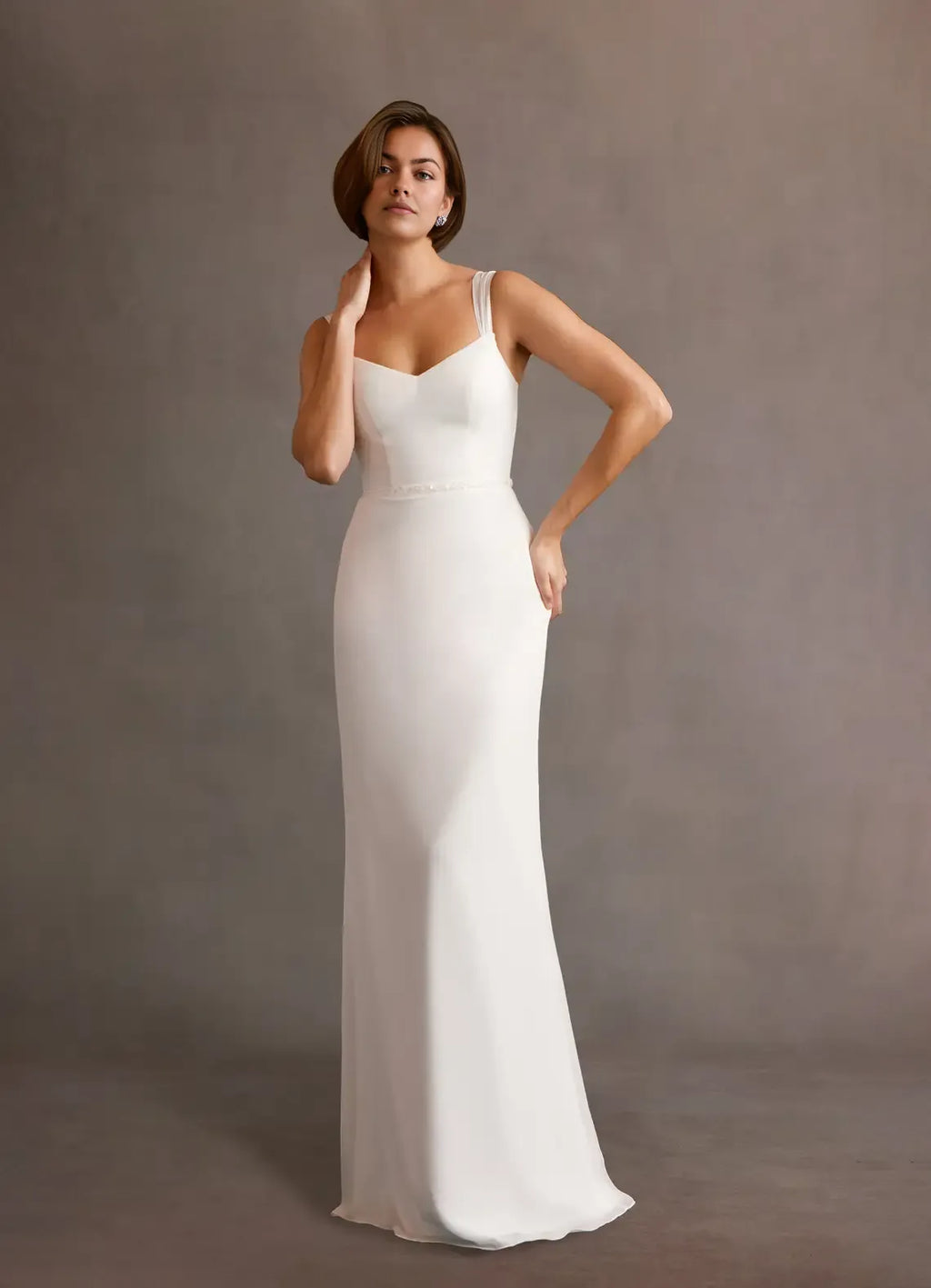Smooth Sheath Sweetheart Spaghetti Strap Illusion Lace Back Floor Length For Adults Prom Dress