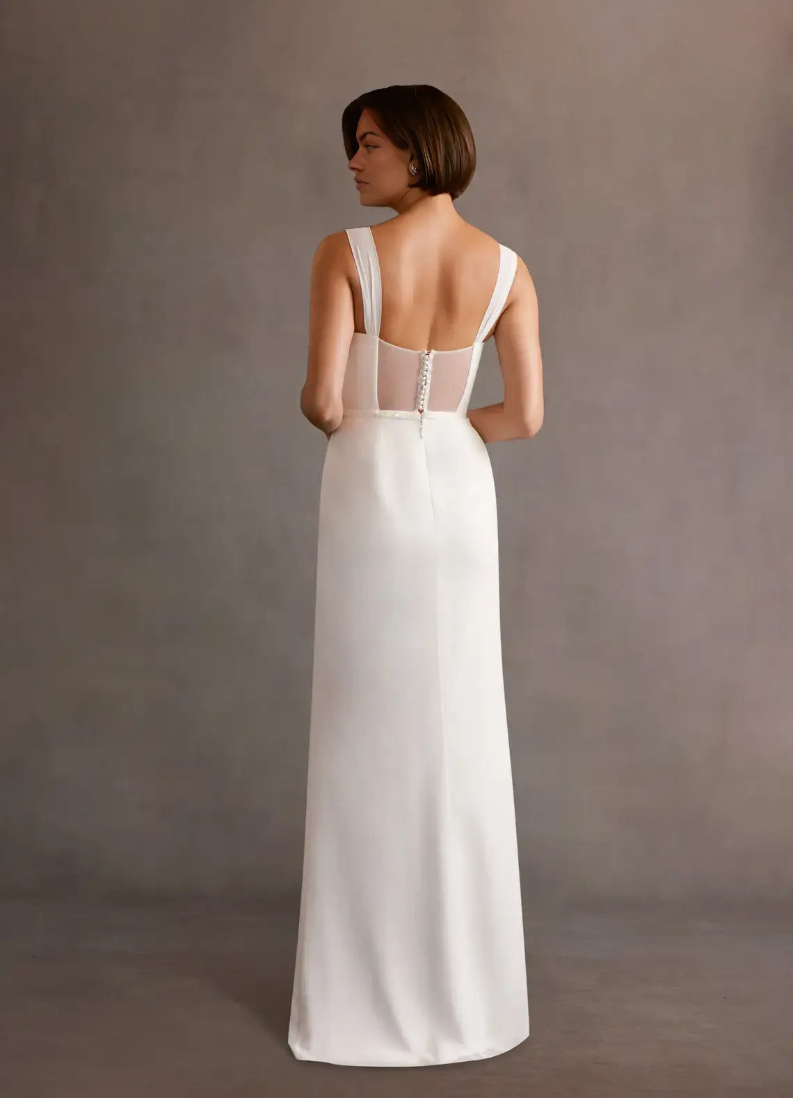 Smooth Sheath Sweetheart Spaghetti Strap Illusion Lace Back Floor Length For Adults Prom Dress