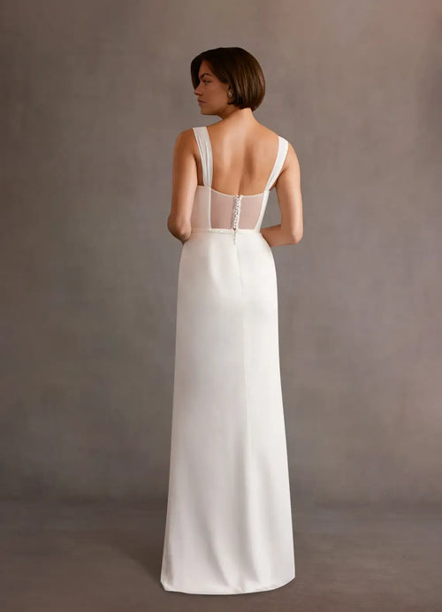 Smooth Sheath Sweetheart Spaghetti Strap Illusion Lace Back Floor Length For Adults Prom Dress