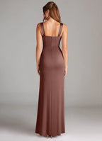 Smooth Trumpet Sweetheart Double Strap Square Back Floor Length For Ladies Prom Dress