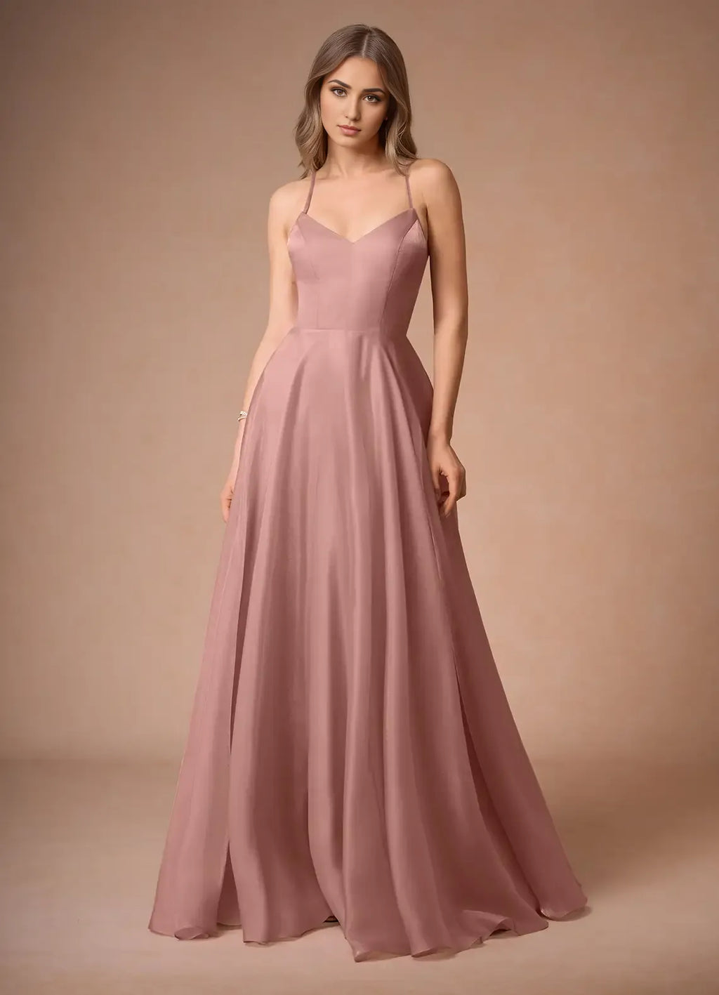 Soft A Line Sweetheart Spaghetti Strap Crisscros Lace Up Back Floor Length Female Prom Dress