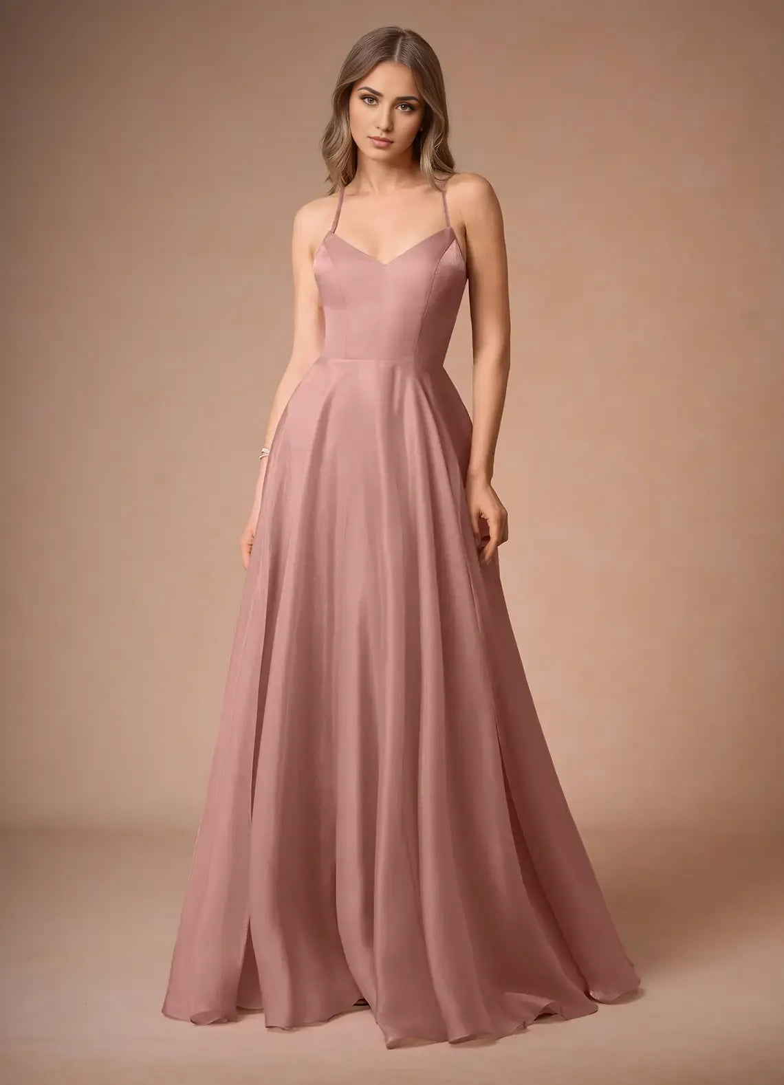 Soft A Line Sweetheart Spaghetti Strap Crisscros Lace Up Back Floor Length Female Prom Dress