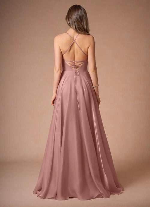 Robe de bal longue pour femme, coupe trapèze fluide, col cœur, fines bretelles spaghetti, dos lacé croisé, dentelle