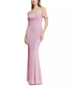Soft Mermaid Off Shoulder Ruffle Sleeve Zipper Back Floor Length For Adults Prom Dress