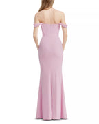 Soft Mermaid Off Shoulder Ruffle Sleeve Zipper Back Floor Length For Adults Prom Dress