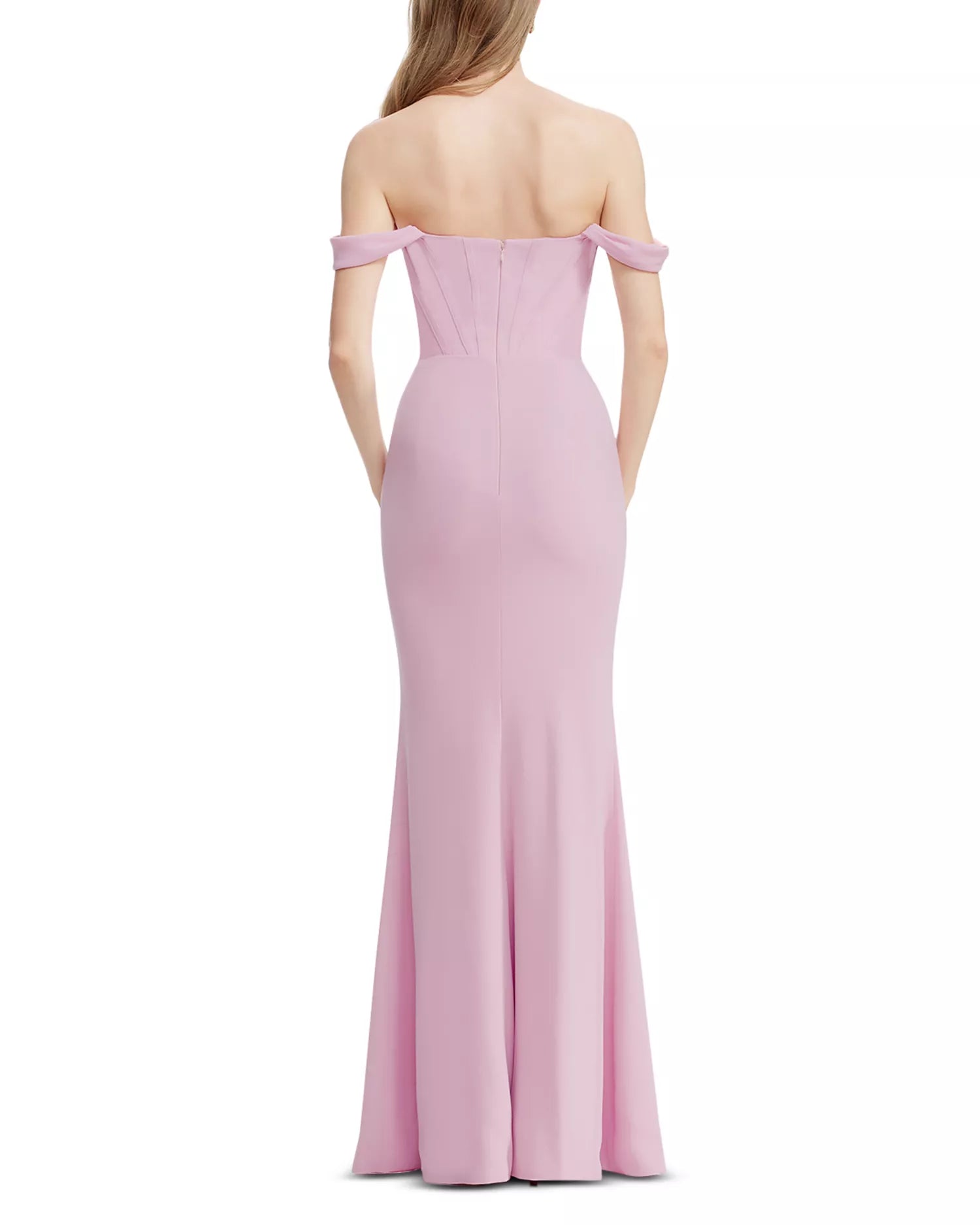 Soft Mermaid Off Shoulder Ruffle Sleeve Zipper Back Floor Length For Adults Prom Dress