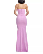 Soft Mermaid Strapless Sleeveless Zipper Back Floor Length For Women Prom Dress
