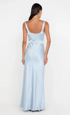 Soft Sheath Cowl Neck Sleeveless Square Back Floor Length For Sale Prom Dress