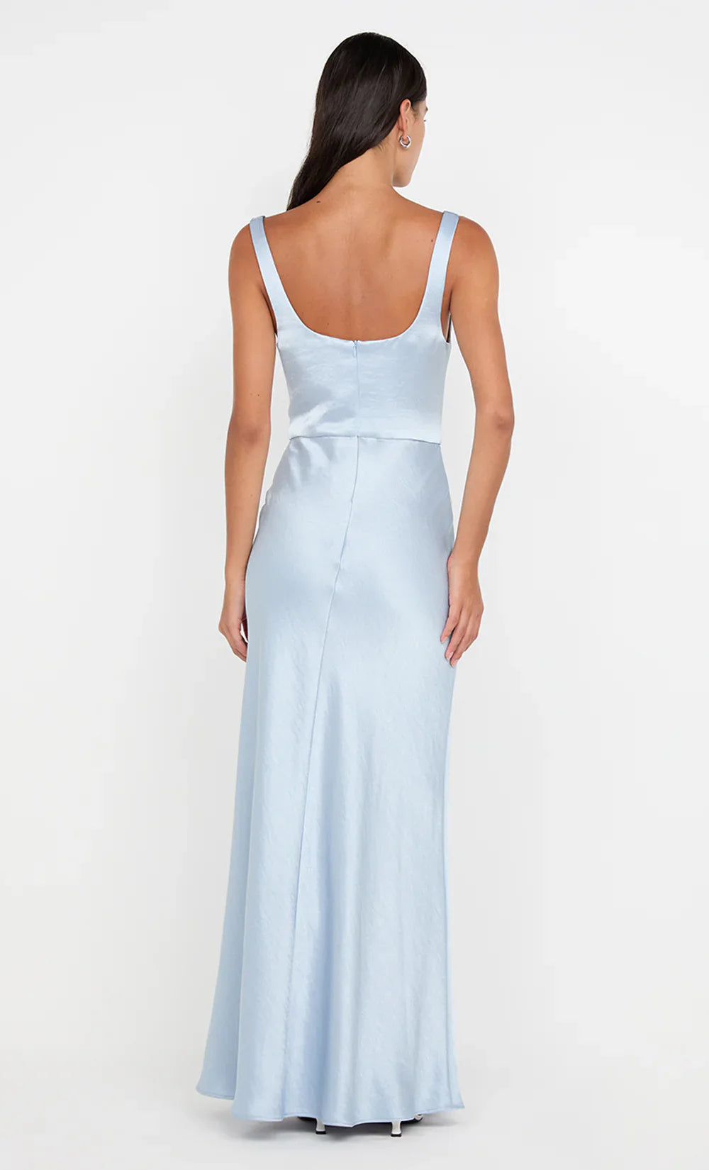 Soft Sheath Cowl Neck Sleeveless Square Back Floor Length For Sale Prom Dress