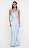 Soft Sheath Cowl Neck Sleeveless Square Back Floor Length For Sale Prom Dress