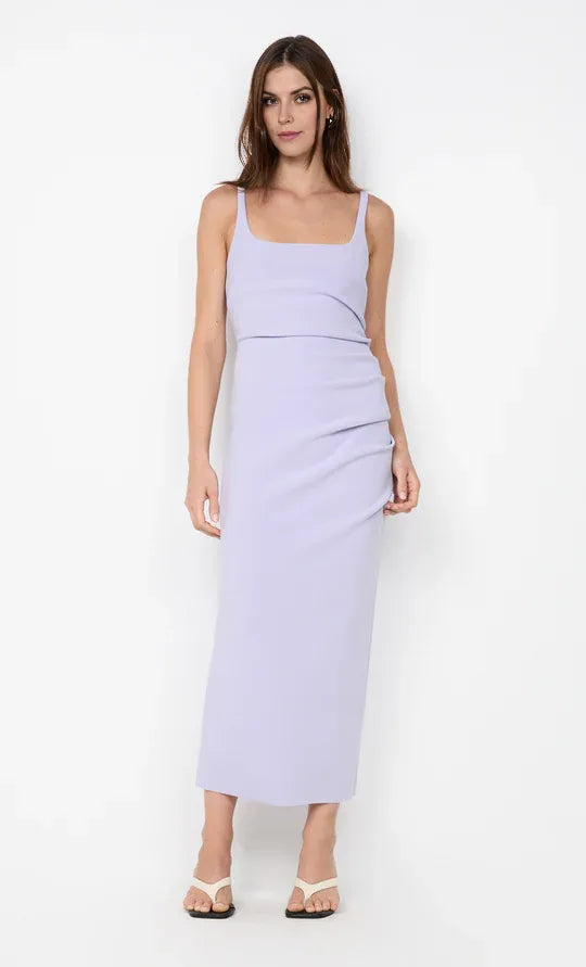 Soft Sheath Square Neck Sleeveless Open Back Midi Length For Sale Prom Dress
