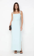 Soft Sheath Square Neck Sleeveless Square Back Floor Length Hot sale Prom Dress ﻿