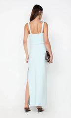 Soft Sheath Square Neck Sleeveless Square Back Floor Length Hot sale Prom Dress ﻿