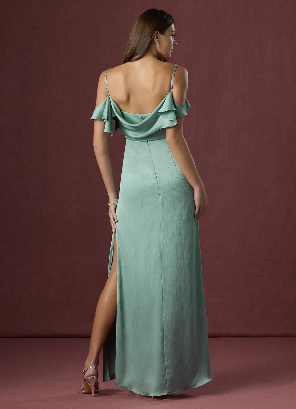 Soft Sheath Sweetheart Neck Cold Shoulder Open Back Floor Length For Women Prom Dress