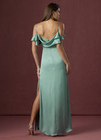 Soft Sheath Sweetheart Neck Cold Shoulder Open Back Floor Length For Women Prom Dress