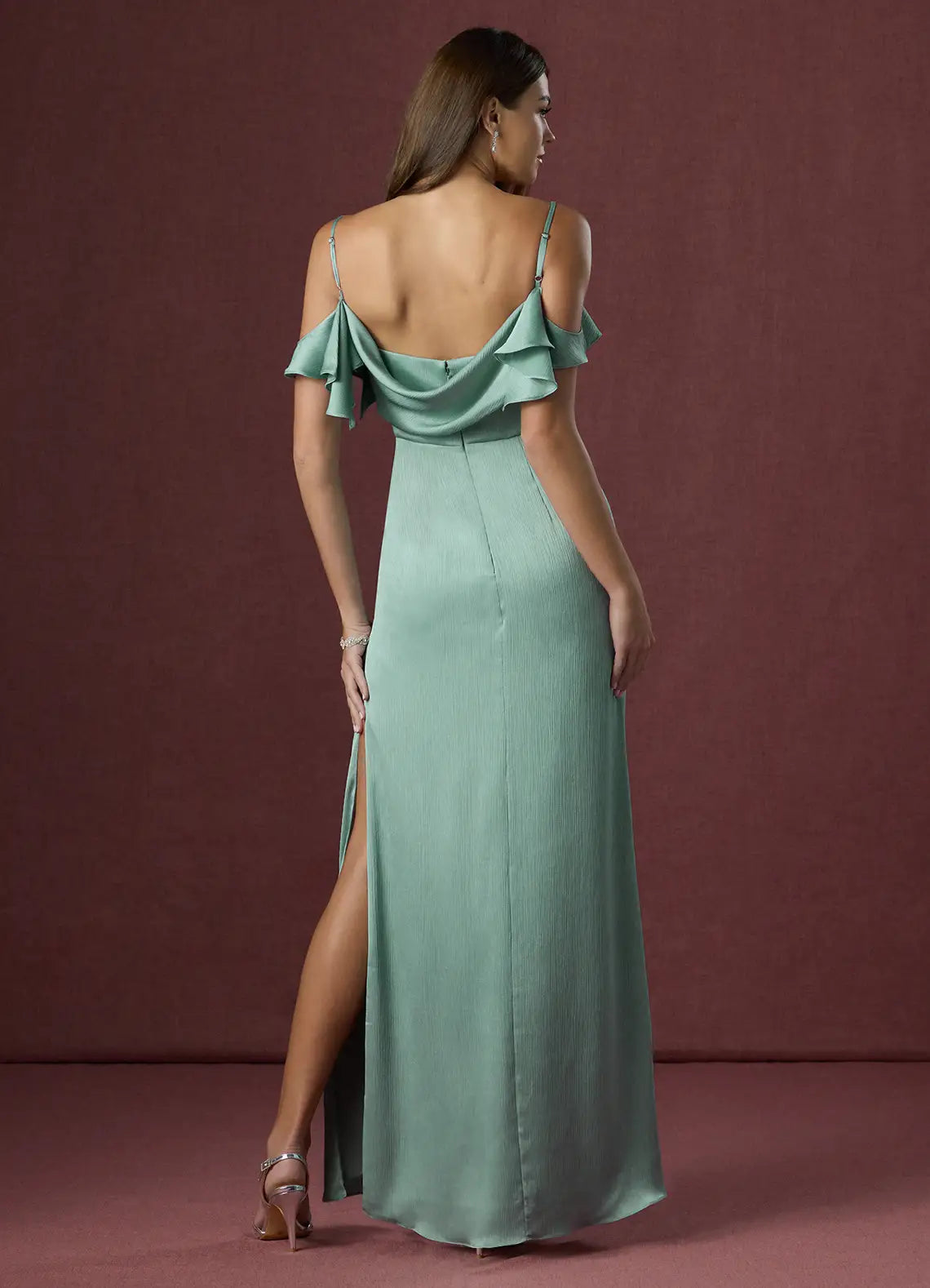 Soft Sheath Sweetheart Neck Cold Shoulder Open Back Floor Length For Women Prom Dress