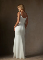 Soft Trumpet Cowl Neck Spaghetti Strap Zipper Back High Low For Sale Prom Dress