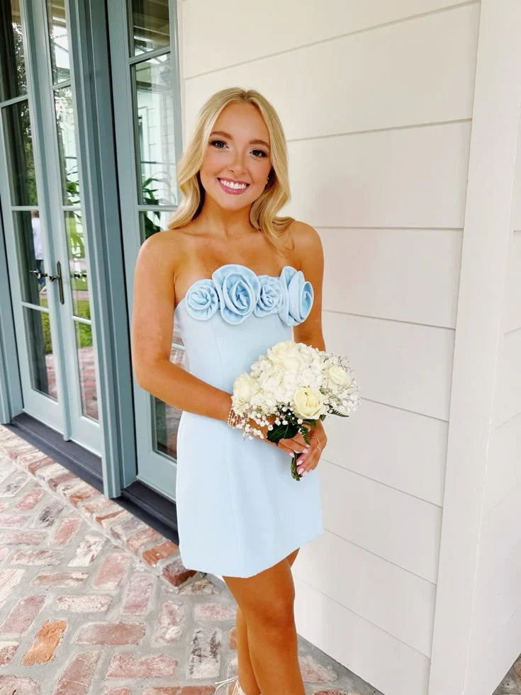 Solid Color Sheath/Column Off The Shoulder Sleeveless Zipper Up Short-Mini Homecoming Dress