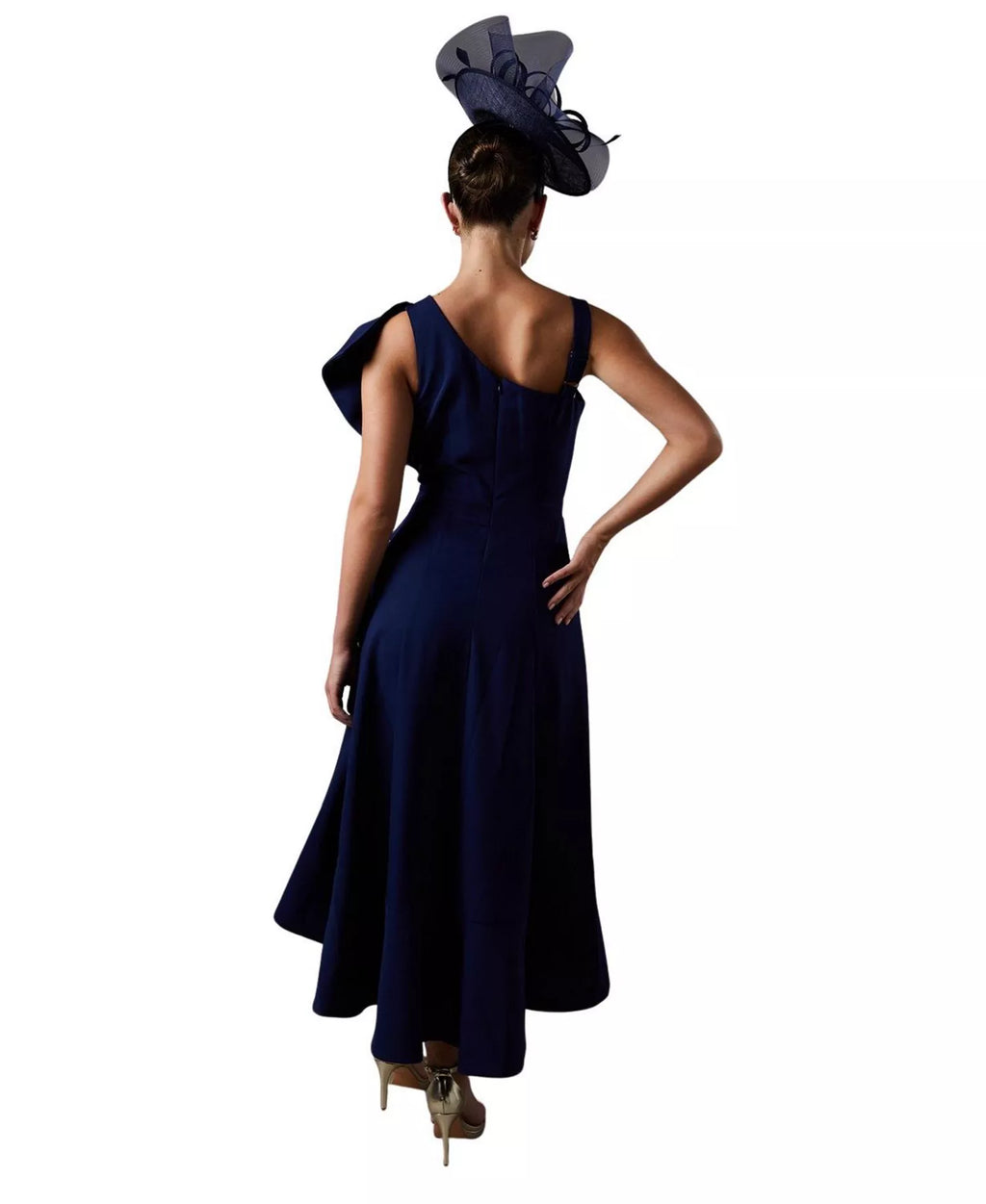 Sophisticated A Line One Shoulder Bow Accent Asymmetrical Hem Floor Length For Adults Prom Dress