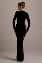 Sophisticated Mermaid High Neck Long Sleeve Zip Back Floor Length Evening Dress