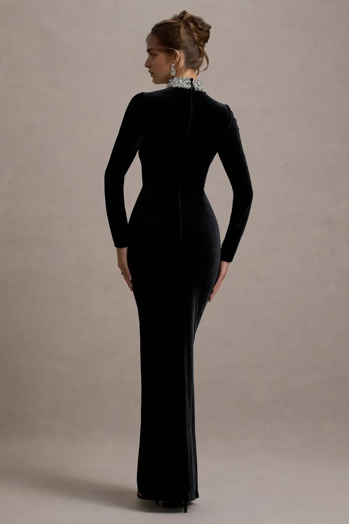 Sophisticated Mermaid High Neck Long Sleeve Zip Back Floor Length Evening Dress