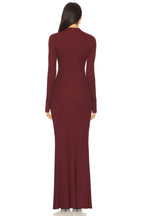 Sophisticated Mermaid Mock Neck Long Sleeve Ruched Back Floor Length Evening Dress