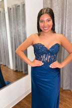 Mermaid Sweetheart Strapless Maxi Prom Dress