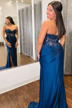 Mermaid Sweetheart Strapless Maxi Prom Dress