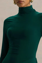 Sophisticated Sheath Turtleneck Long Sleeve Zipper Back Floor Length Evening Dress