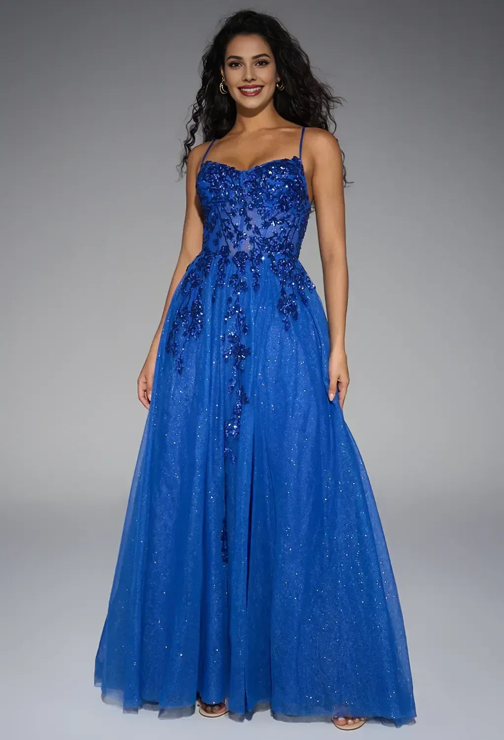 A-line Sweetheart Neck Sleeveless Backless Floor Length Prom Dress