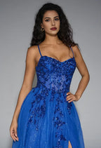 A-line Sweetheart Neck Sleeveless Backless Floor Length Prom Dress