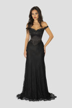Mermaid/Trumpet Off Shoulder Sleeveless Sweep/Brush Train Prom Dress